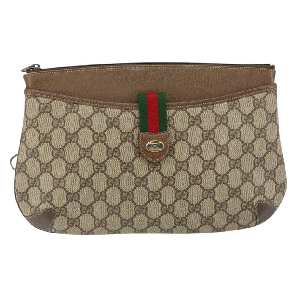 Gucci GG Supreme Web Shoulder Bag Beige